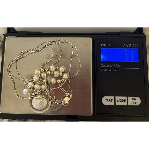 Vintage 14k and Sterling Silver Necklace With Pearls — Very Different - Picture 4 of 4